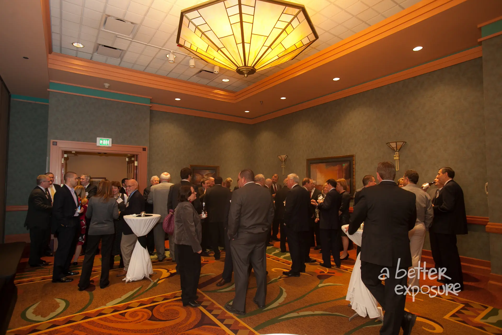 Guests gather for a pre-dinner reception